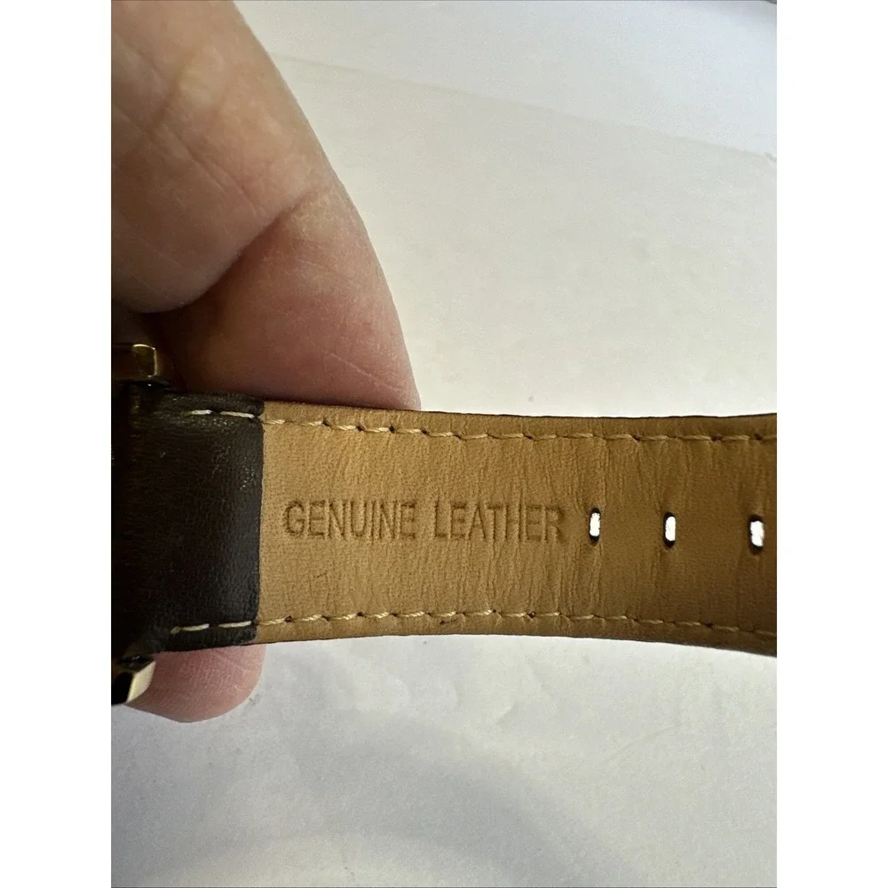 Kenneth Cole Men's Watch GF21751 Brown Leather Band-New Battery